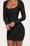 Long Sleeve Bandage Mini Dress