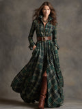Classic Belted Shirt Dress in Vintage Check