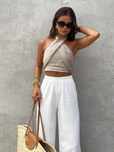 Cotton & Linen Crisscross Halter Tank Top