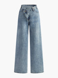Asymmetric Waist Wide-Leg Jeans