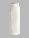 Elegant Slit Back Maxi Skirt Without Belt