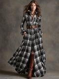 Classic Belted Shirt Dress in Vintage Check