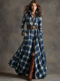 Classic Belted Shirt Dress in Vintage Check