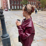 Urban Chic Burgundy Leather Jacket