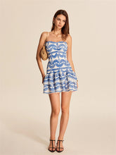 Embroidered Ruffled Sleeveless Dress