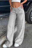 Low Waist Wide Leg Jeans Grey