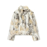 Faux Fur Cropped Leopard Jacket