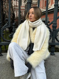 Yellow Faux-Fur Jacket