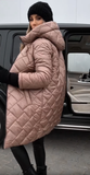 Elegant Quilted Down Jacket with Hood