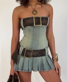 Vogue Denim Corset Mini Dress