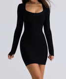 Long Sleeve Bandage Mini Dress