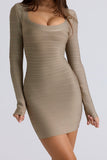 Long Sleeve Bandage Mini Dress