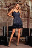 Kamo Sequin Fringes Mini Dress