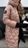 Elegant Quilted Down Jacket with Hood