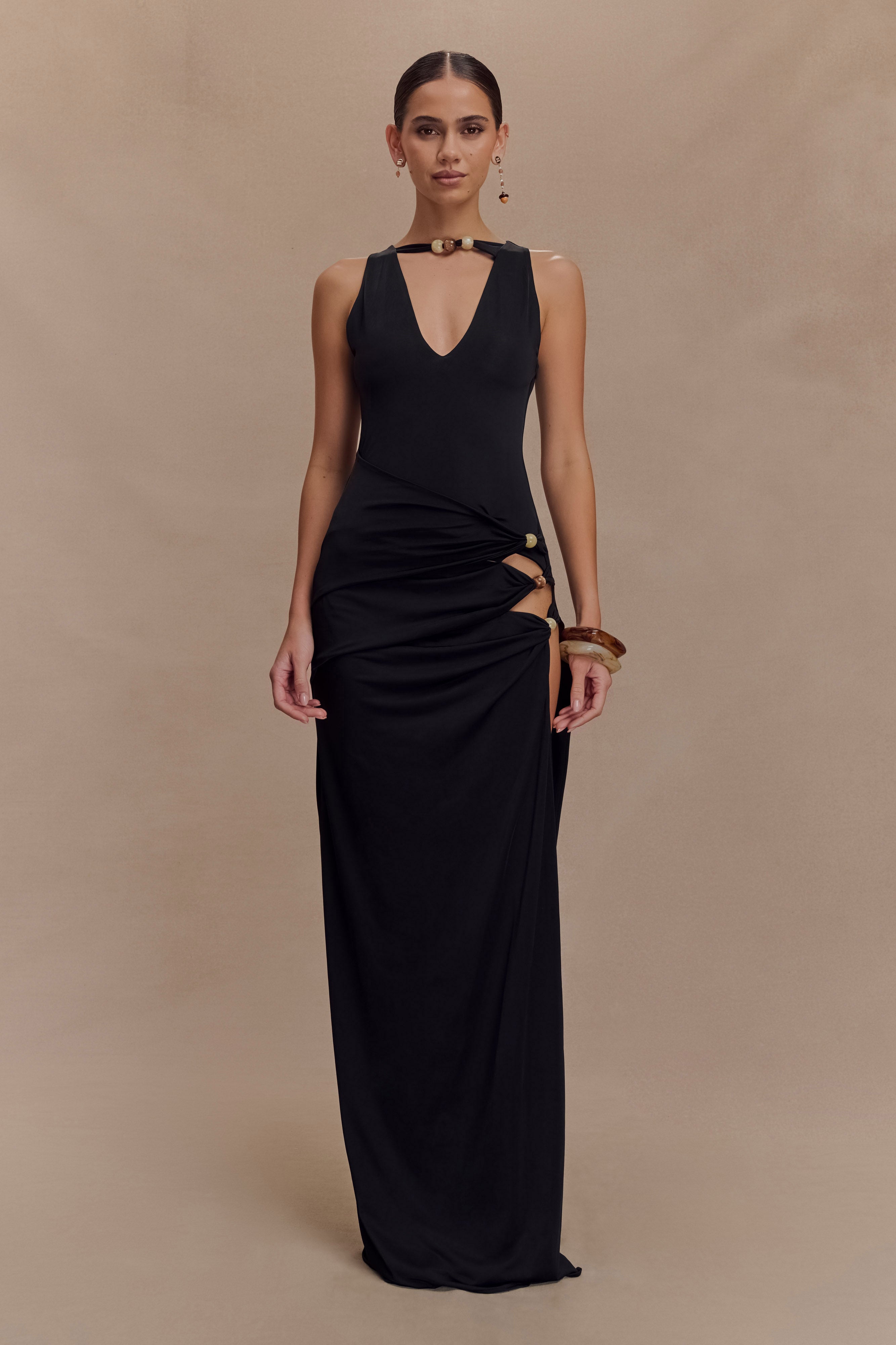 Kaiden Slinky Beaded Maxi Dress