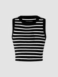 Classy Stripe Crop Tank Top