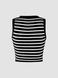 Classy Stripe Crop Tank Top
