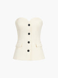 Solid Tube Top With Wide Leg Pants Set