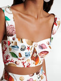 Printed Pleated Skirt Set