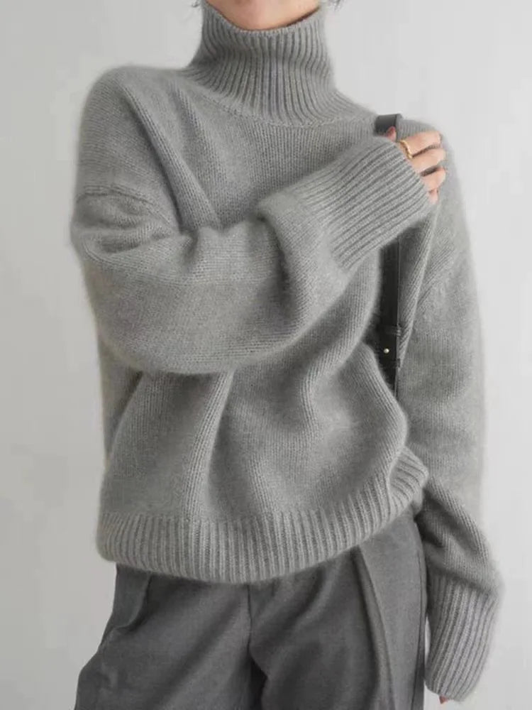 Isabella – High Collar Cashmere Sweater
