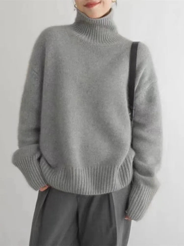 Isabella – High Collar Cashmere Sweater