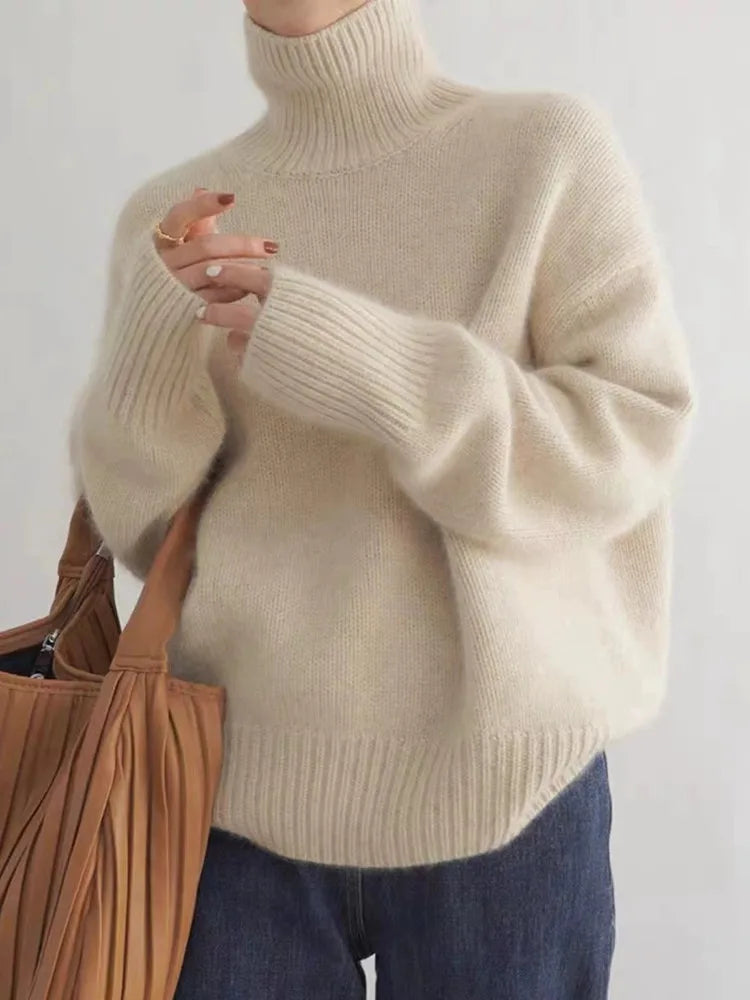 Isabella – High Collar Cashmere Sweater