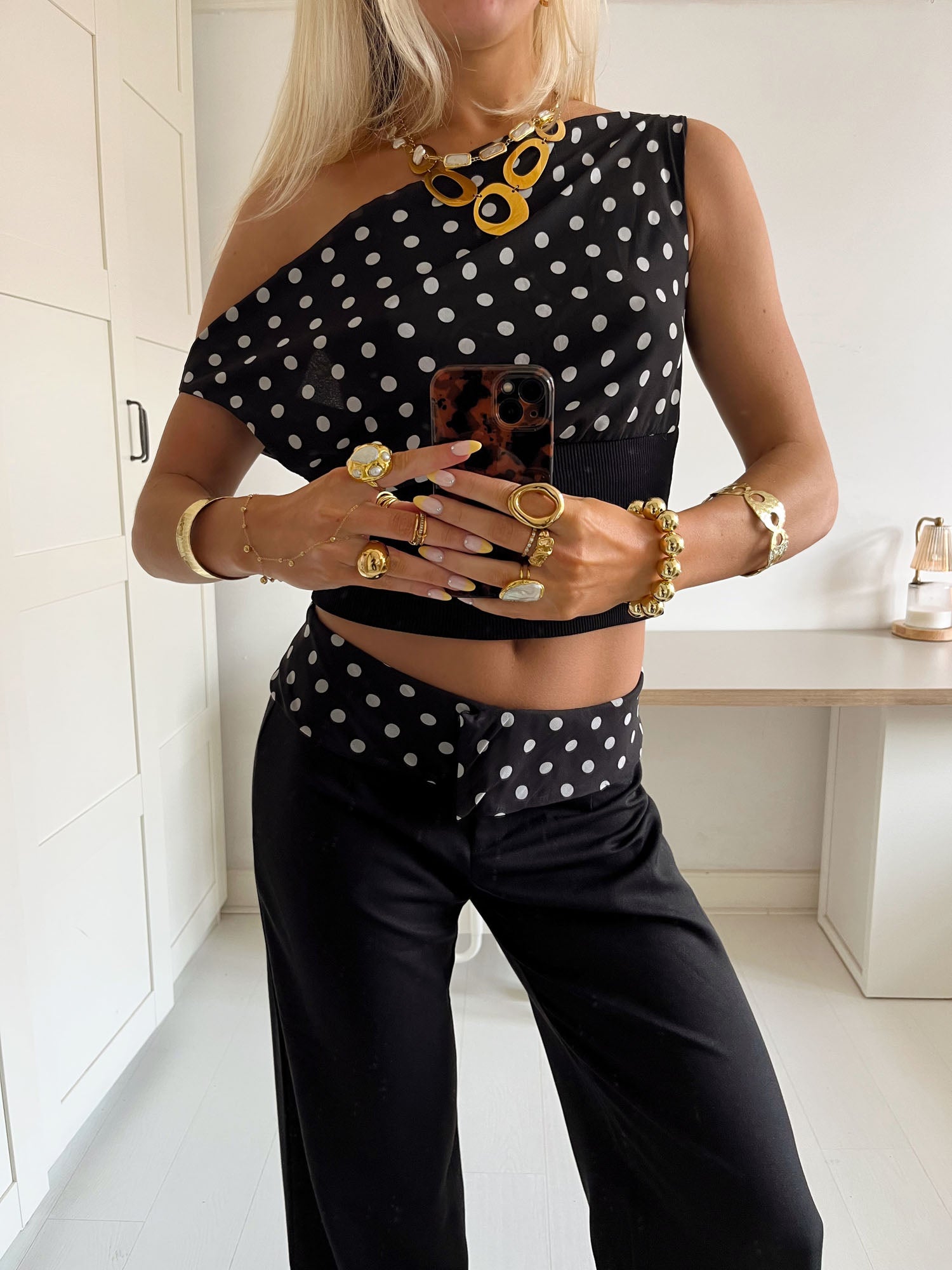 Kimmie Top with Polka Dots