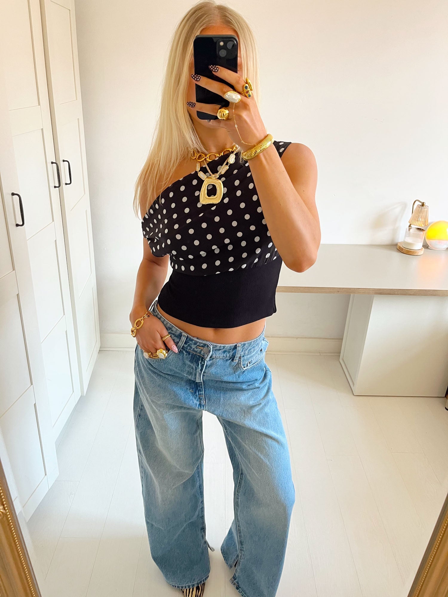 Kimmie Top with Polka Dots