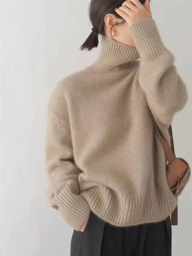 Isabella – High Collar Cashmere Sweater