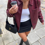Urban Chic Burgundy Leather Jacket