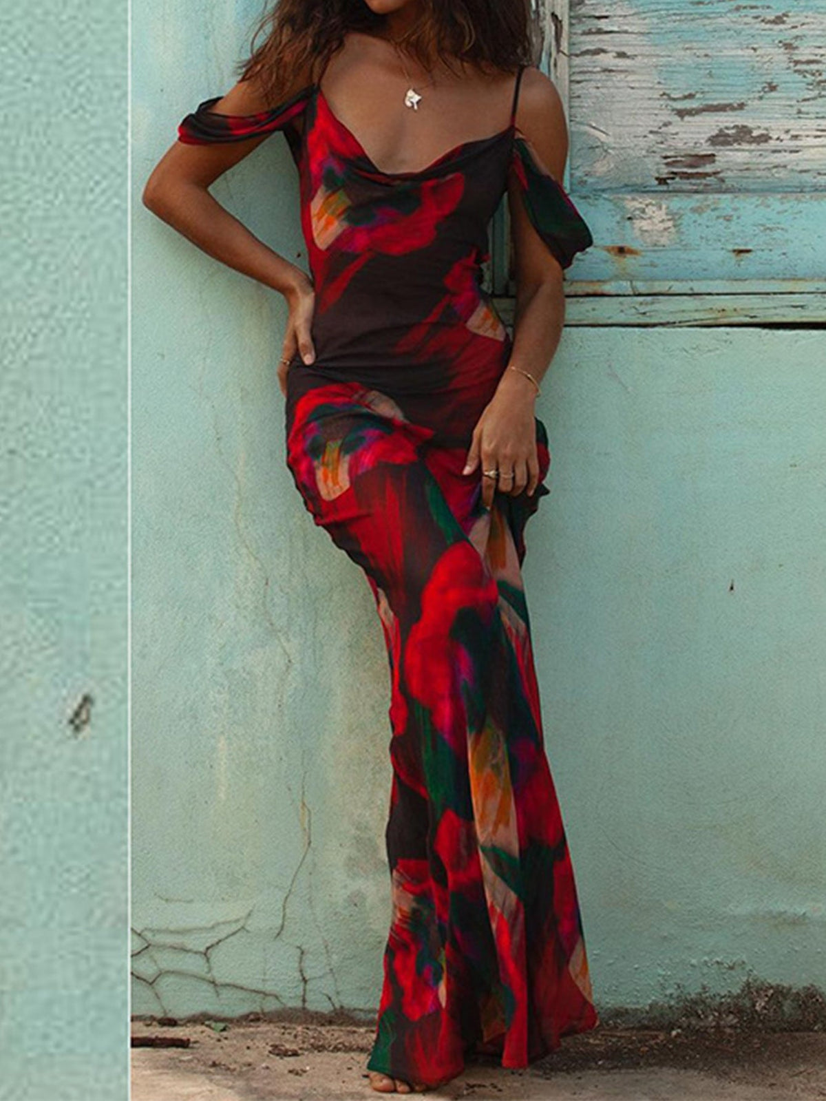 Floral Embrace Beach Maxi Dress