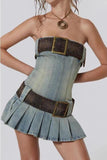 Vogue Denim Corset Mini Dress