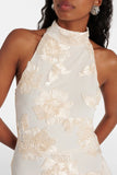 Floral-Appliqué Maxi Dress