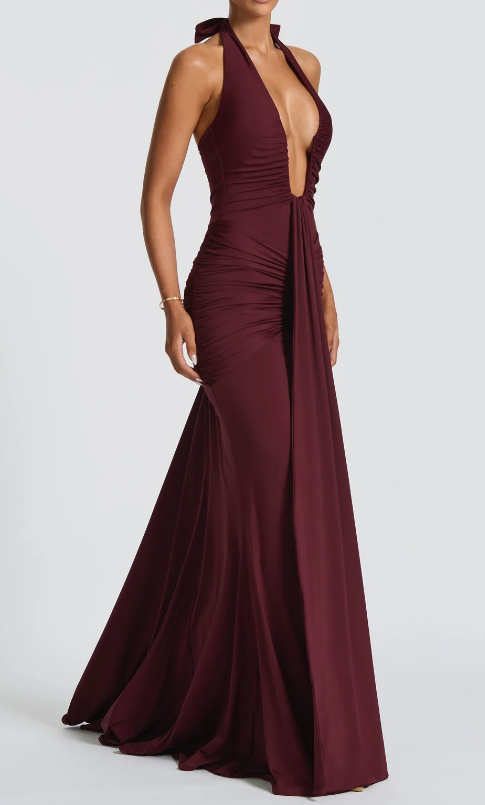 Luxurious Plunge Neck Dress