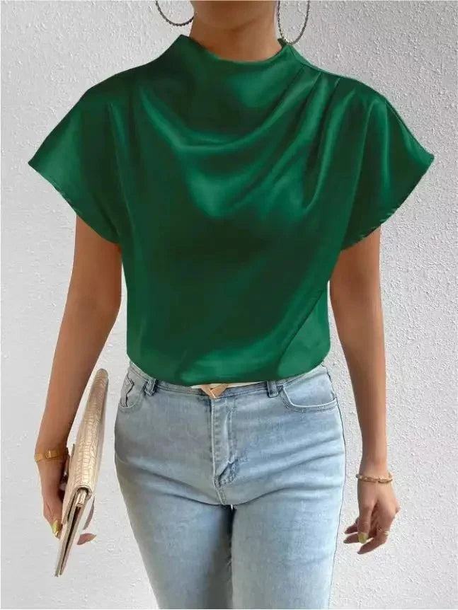 Elegant Satin Creased Top