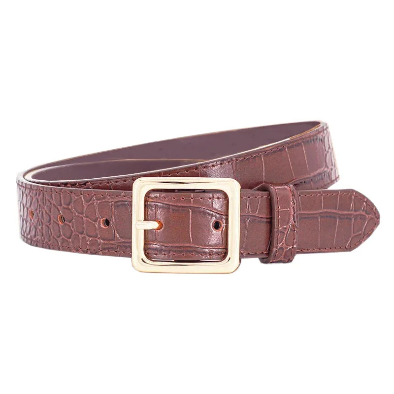 Faux leather crocodile belt