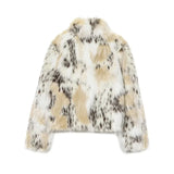Faux Fur Cropped Leopard Jacket