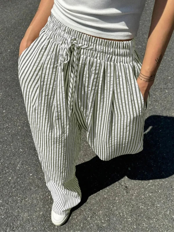 Casual Mid-waist Summer Pants