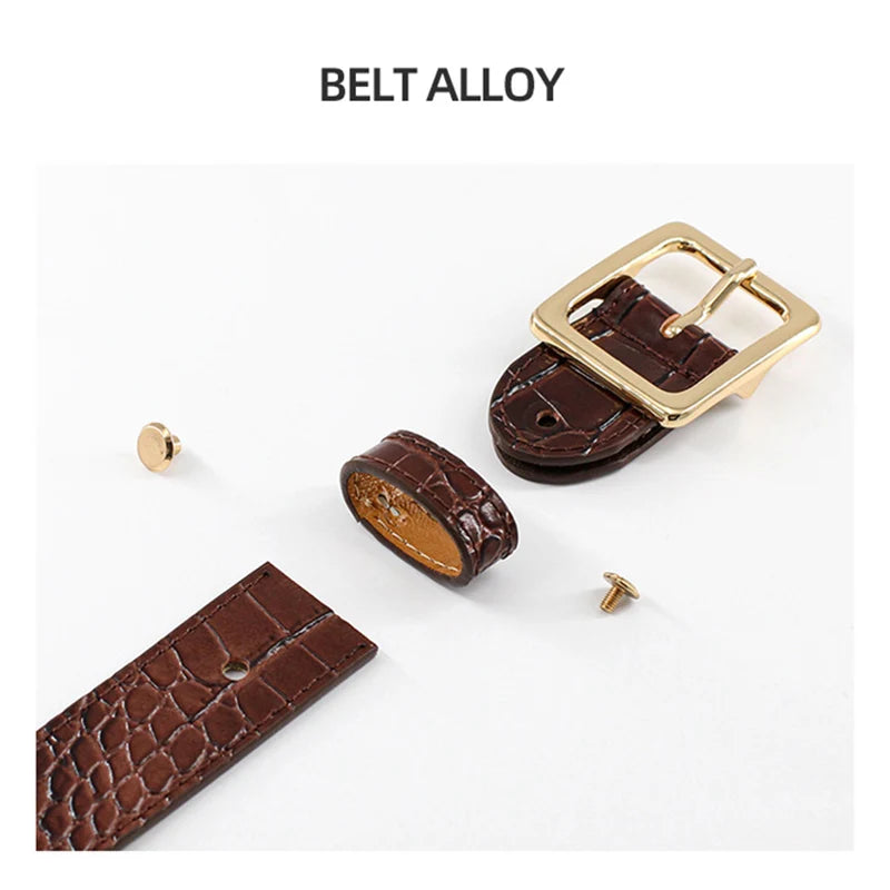 Faux leather crocodile belt