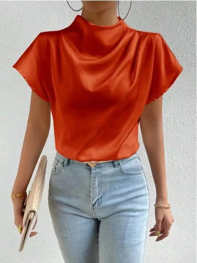 Elegant Satin Creased Top
