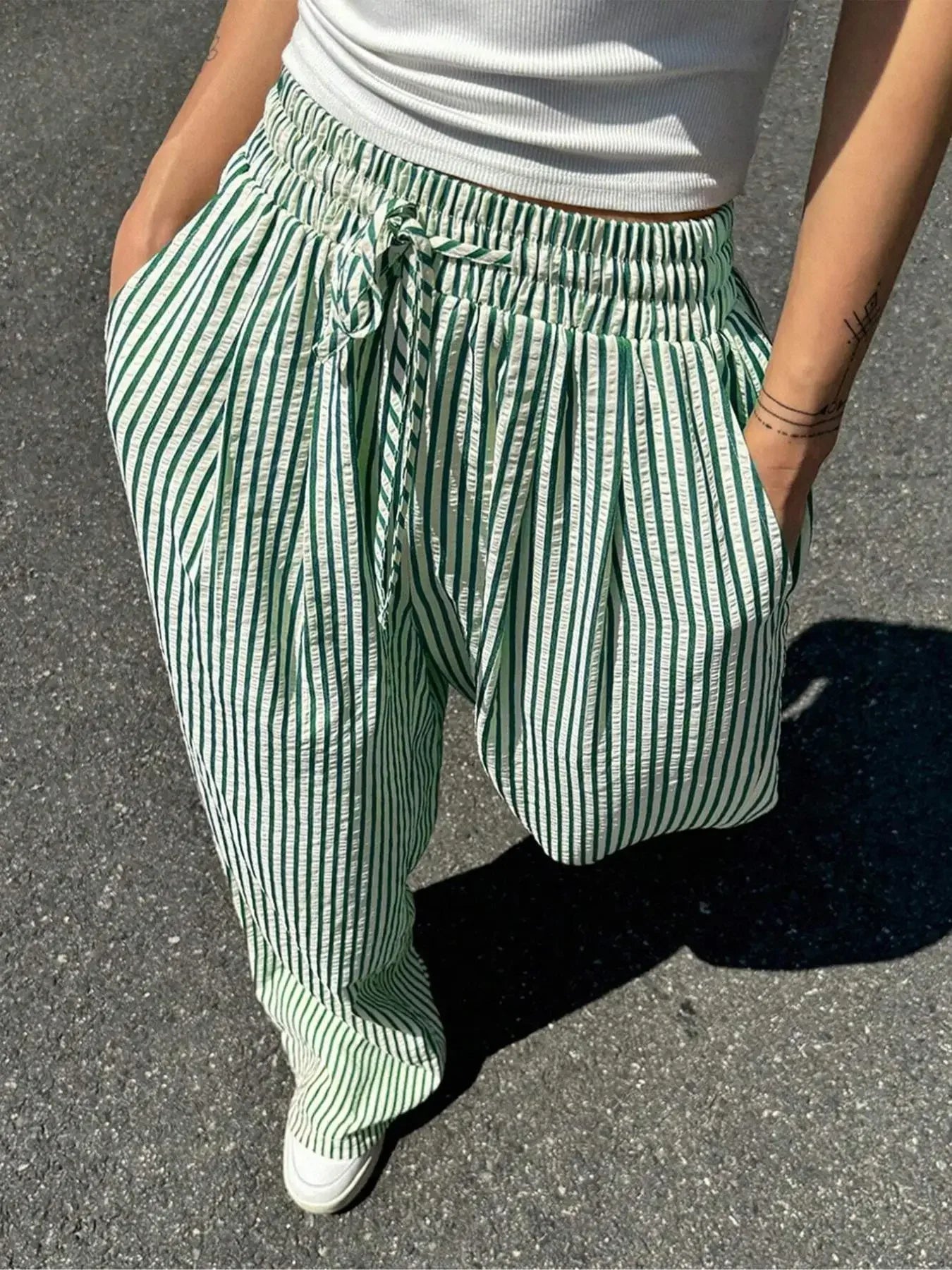 Casual Mid-waist Summer Pants