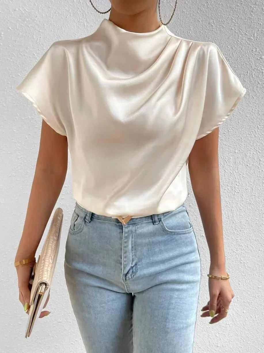 Elegant Satin Creased Top