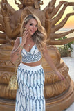 Printed Sleeveless Tie Back Skirt Set