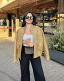Sequined Glitter Bomber Jacket