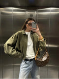 Suede-Texture Bomber Jacket