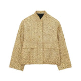 Sequined Glitter Bomber Jacket