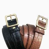 Faux leather crocodile belt