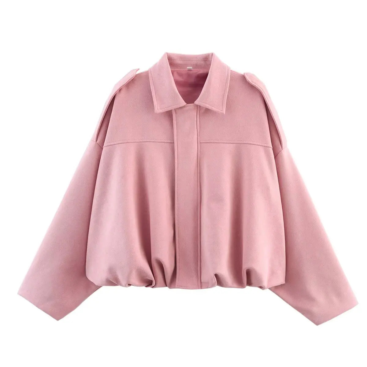 Suede-Texture Bomber Jacket