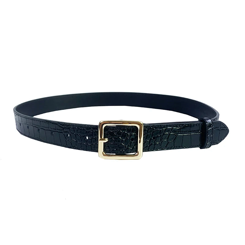 Faux leather crocodile belt