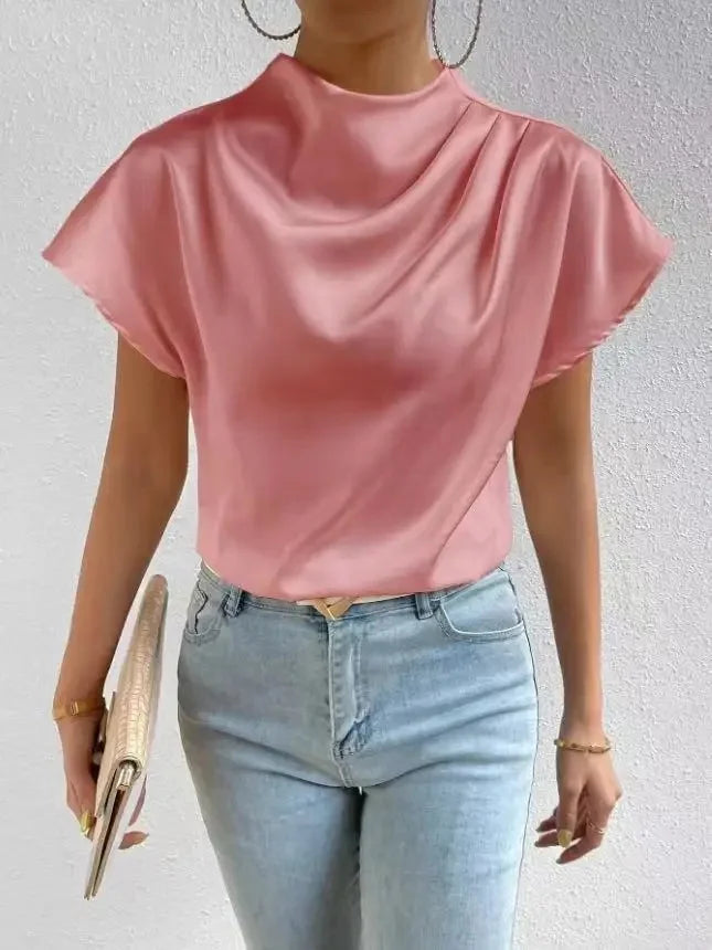 Elegant Satin Creased Top